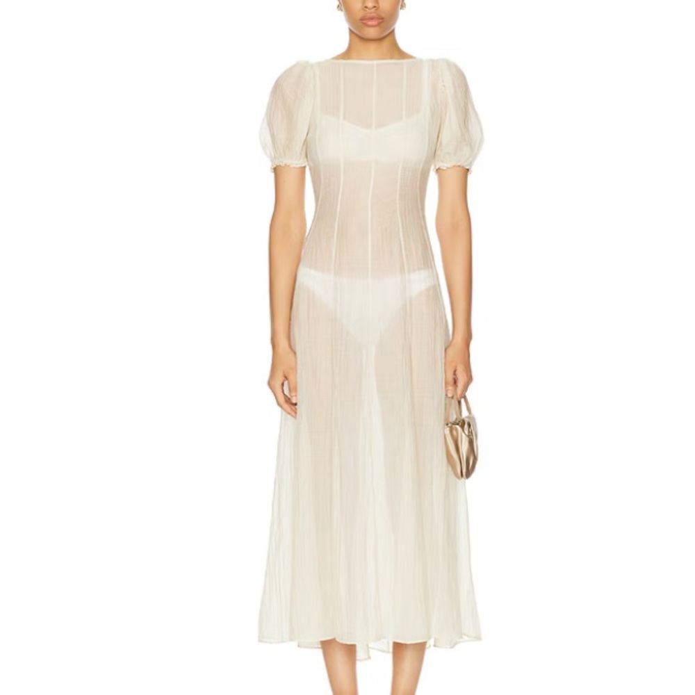 LPA Cream Long Sleeve Dress